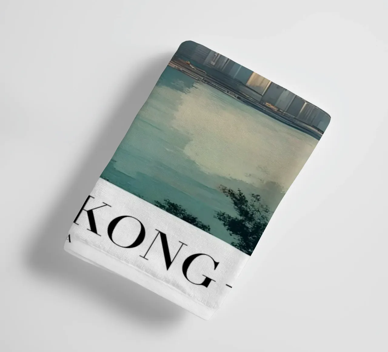 Hongkong Skyline & Hafen - China Stadtbild Kunst Handtuch von homdeco