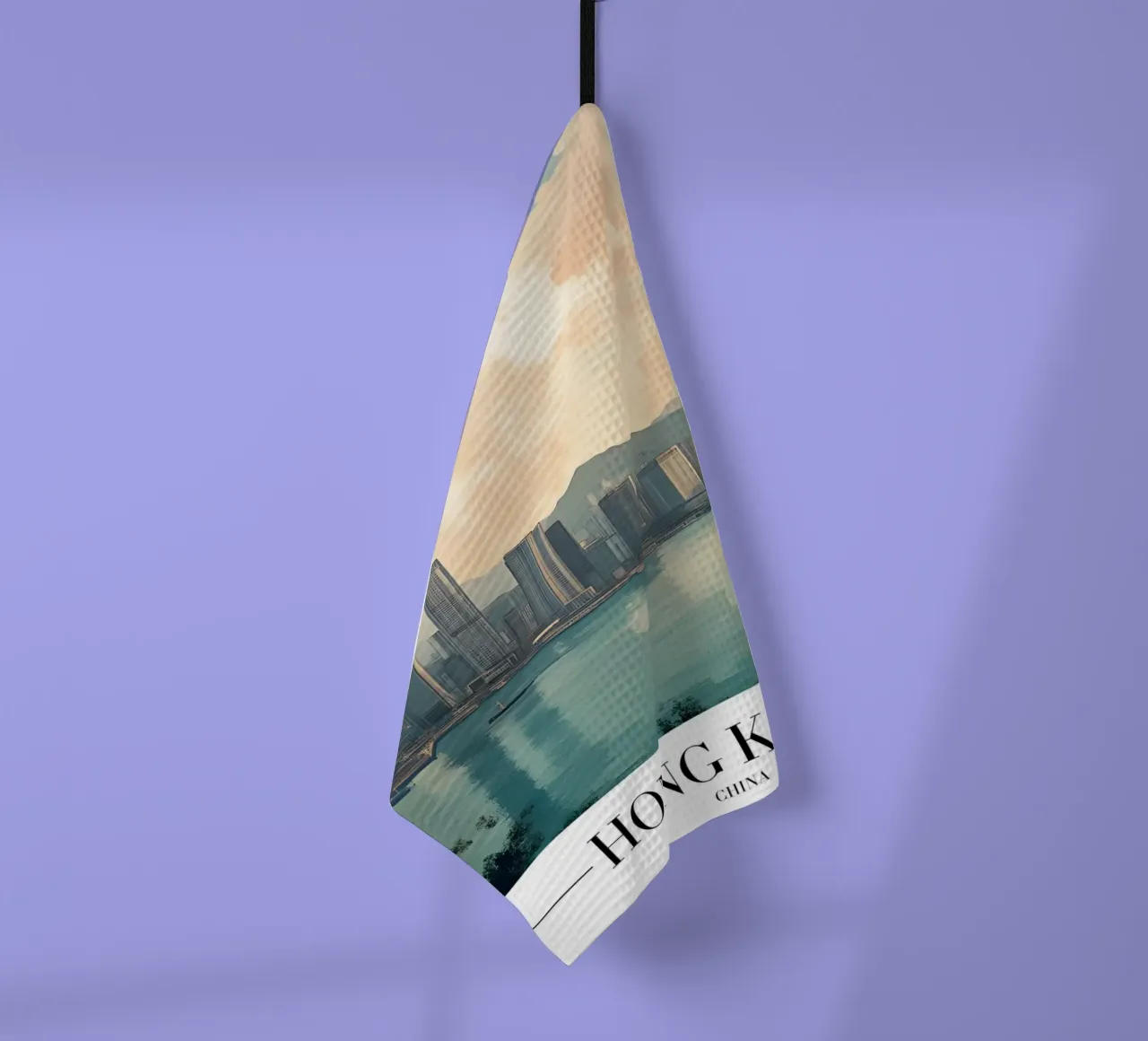 Skyline e porto di Hong Kong - China Cityscape Art canovaccio da cucina da homdeco