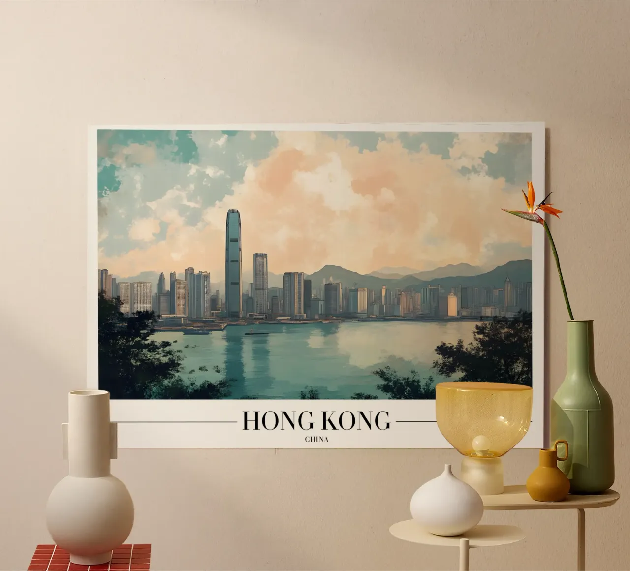 Skyline e porto di Hong Kong - China Cityscape Art alluminio dibond da homdeco