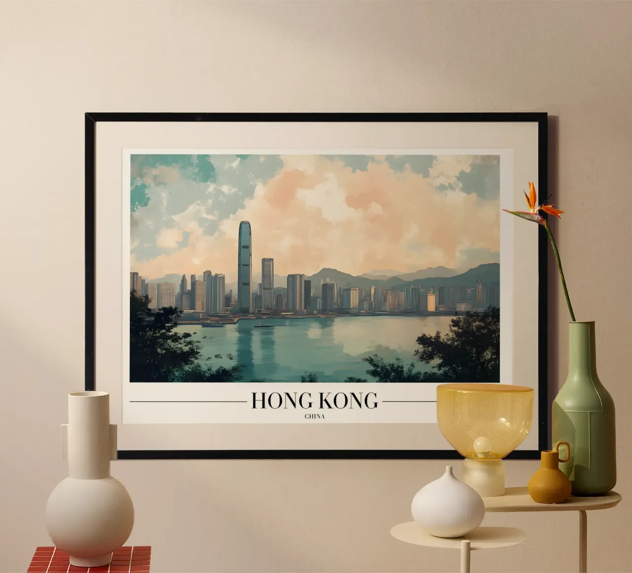 Hong Kong Skyline & Harbour - China Cityscape Art hahnemühle by homdeco