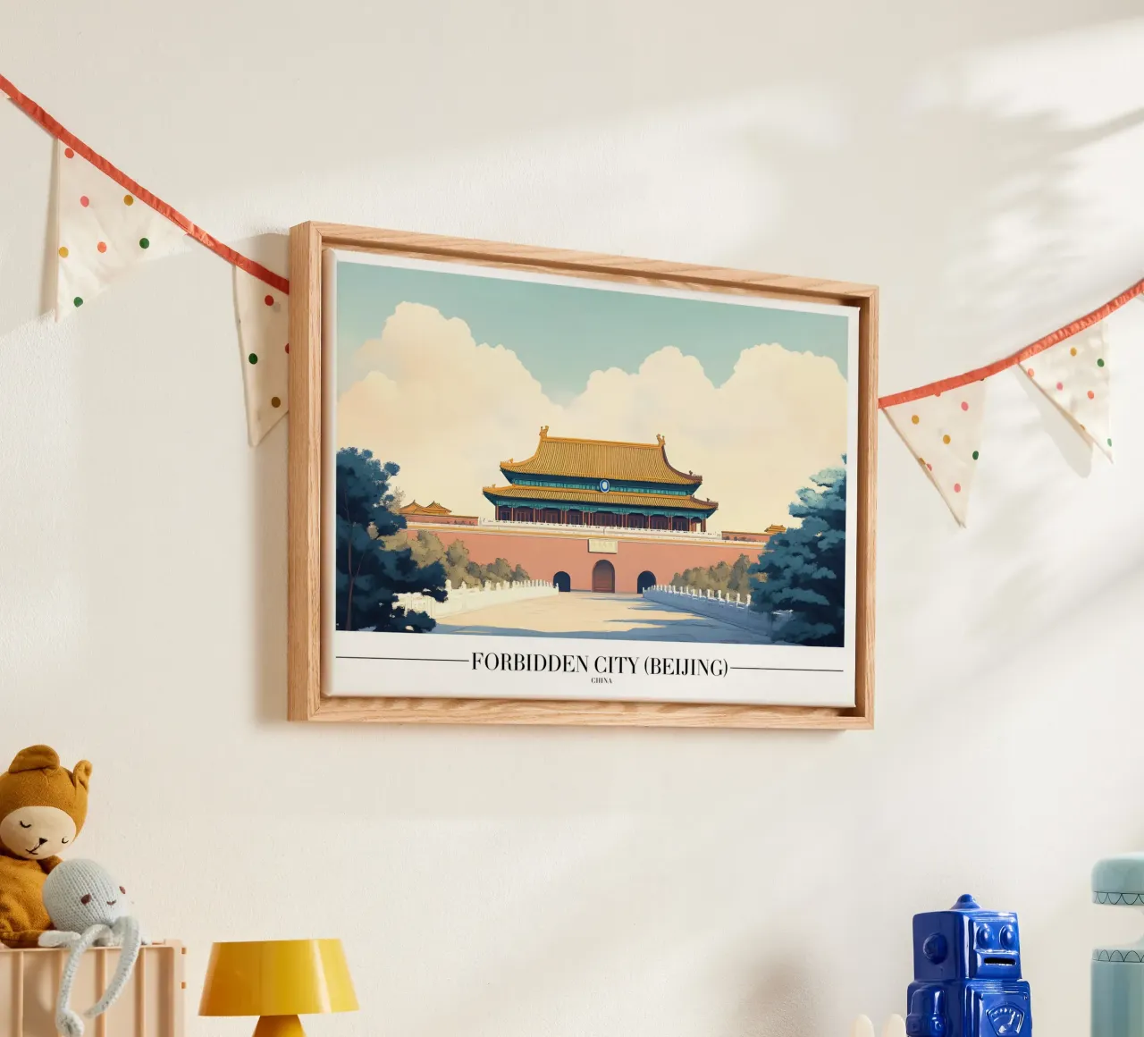 Verbotene Stadt Peking - Kaiserpalast China Kunst Leinwand mit Schattenfugenrahmen von homdeco