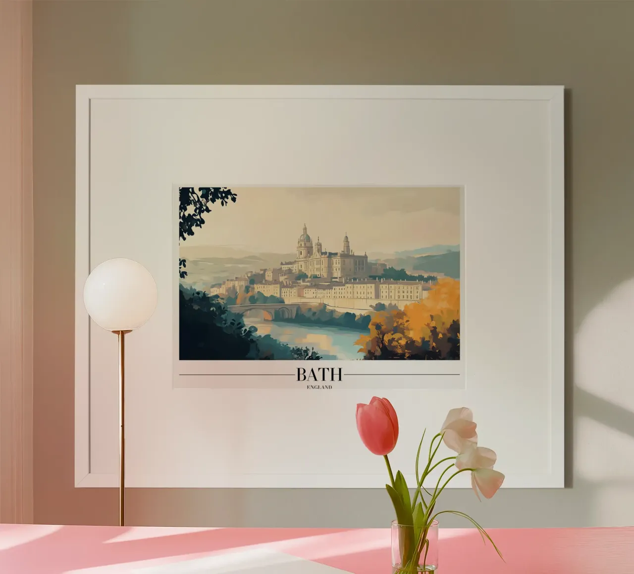 Bath Royal Crescent Vista - Inghilterra Paesaggio urbano Arte poster da homdeco
