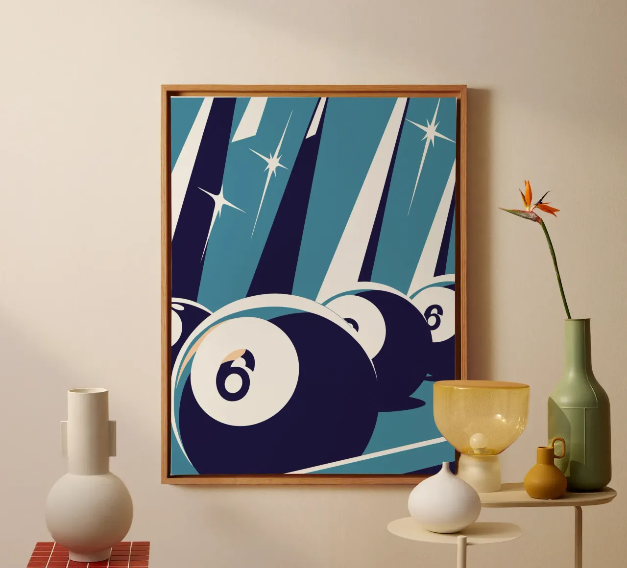 Biljartbal Details canvas met Baklijst van STORE PRESENCE