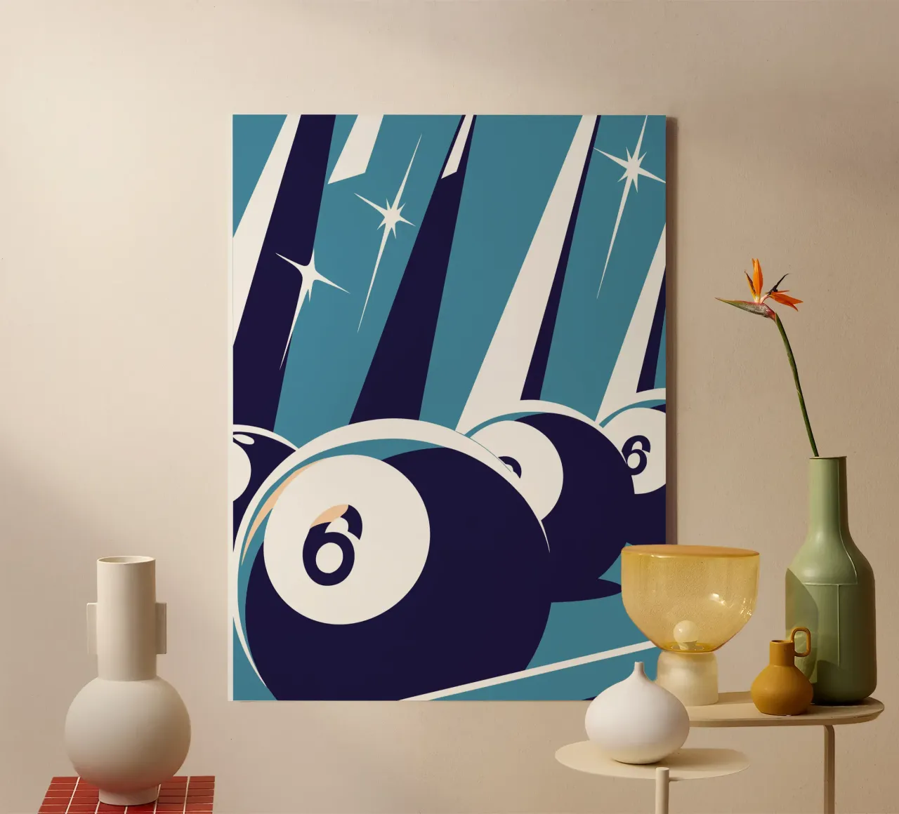 Biljartbal Details canvas met Baklijst van STORE PRESENCE