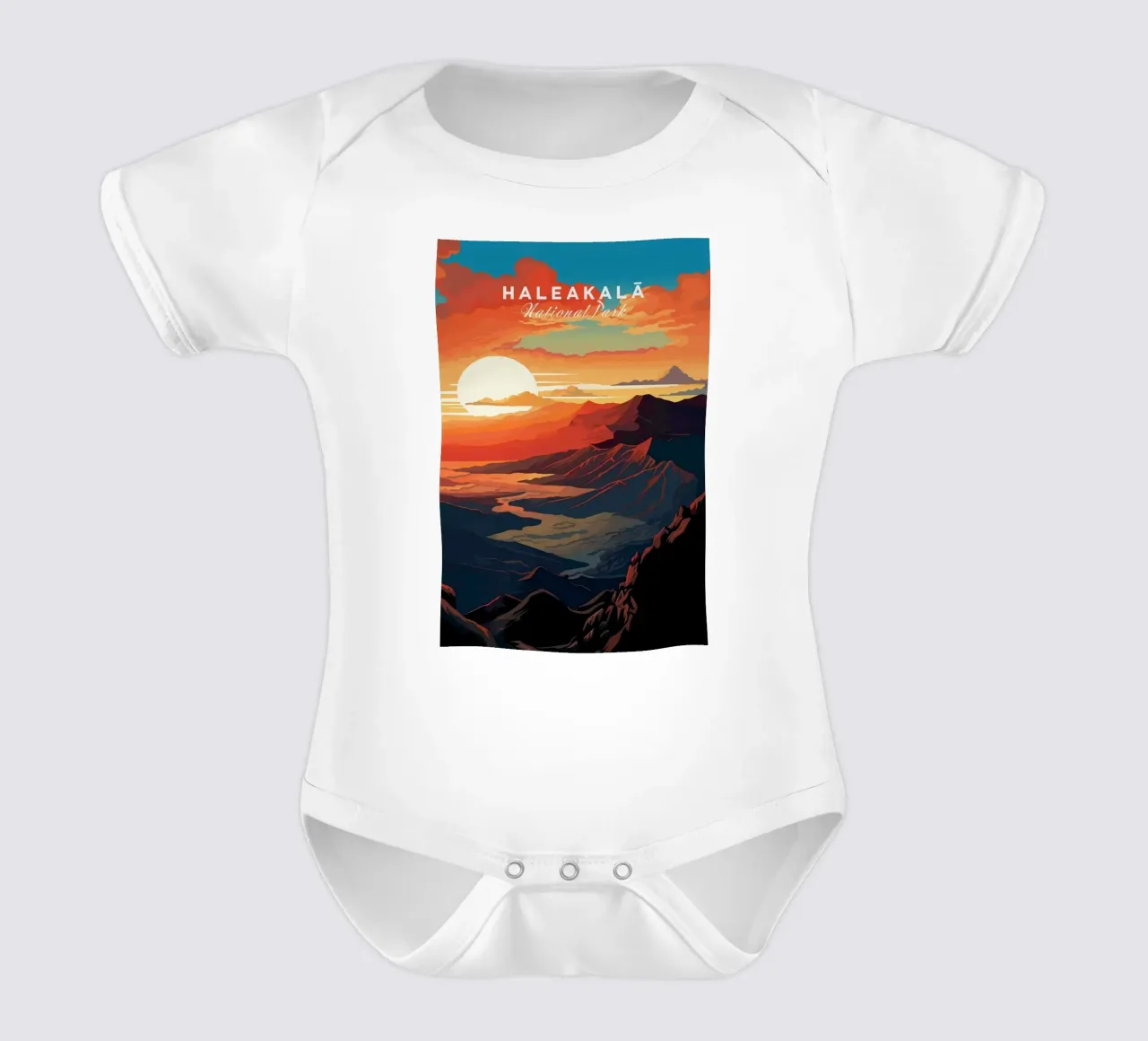 Alba di Haleakala body neonato maniche corte da Morgan Scotts
