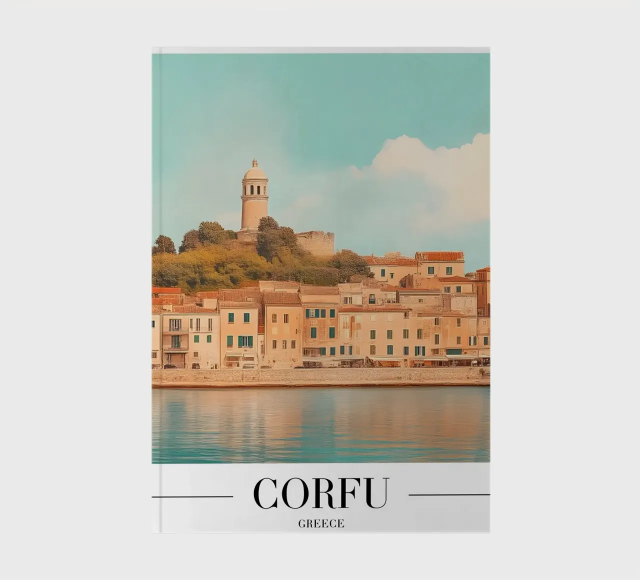 Corfu Greece Old Fortress & Harbor View Art Print notebook by homdeco