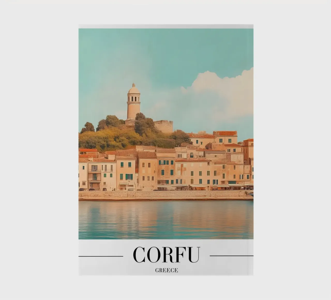Corfu Greece Old Fortress & Harbor View Art Print notebook by homdeco
