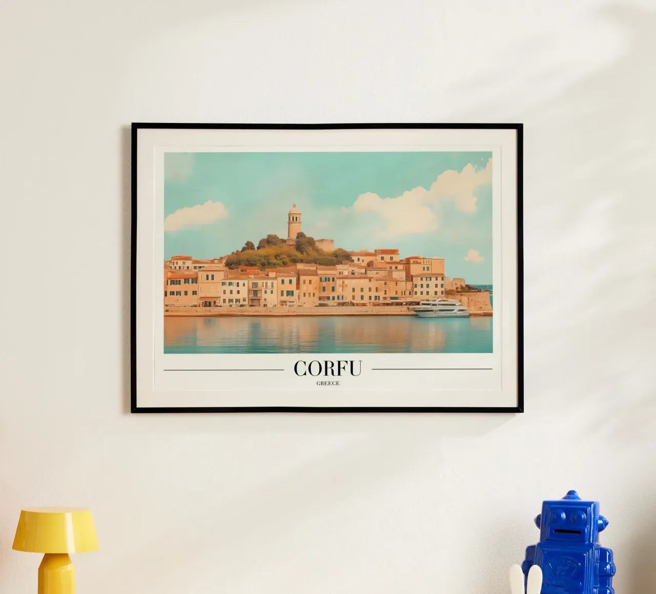 Corfù Grecia Vecchia fortezza e porto Visualizza Stampa d'arte poster da homdeco