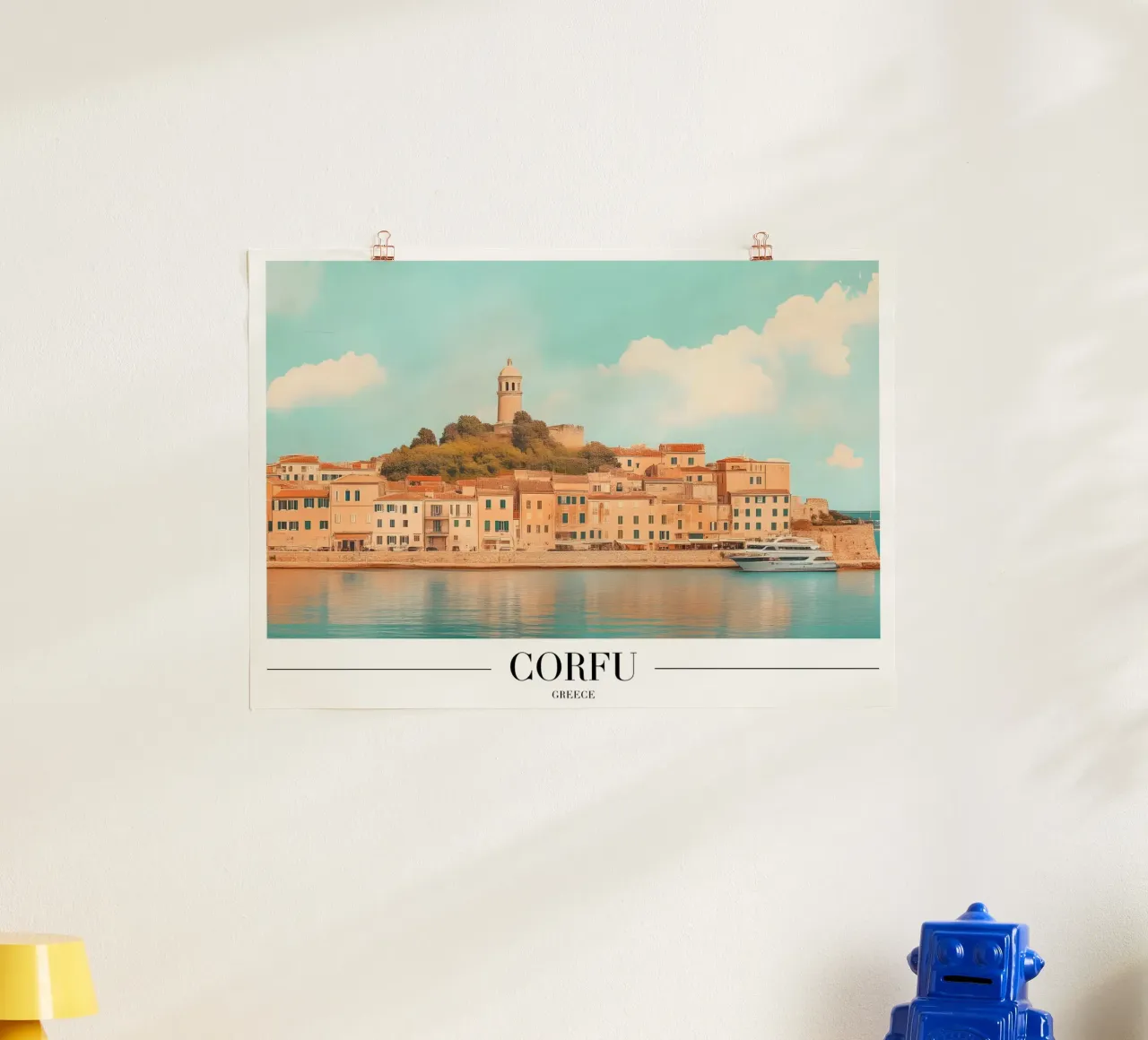 Corfù Grecia Vecchia fortezza e porto Visualizza Stampa d'arte poster da homdeco