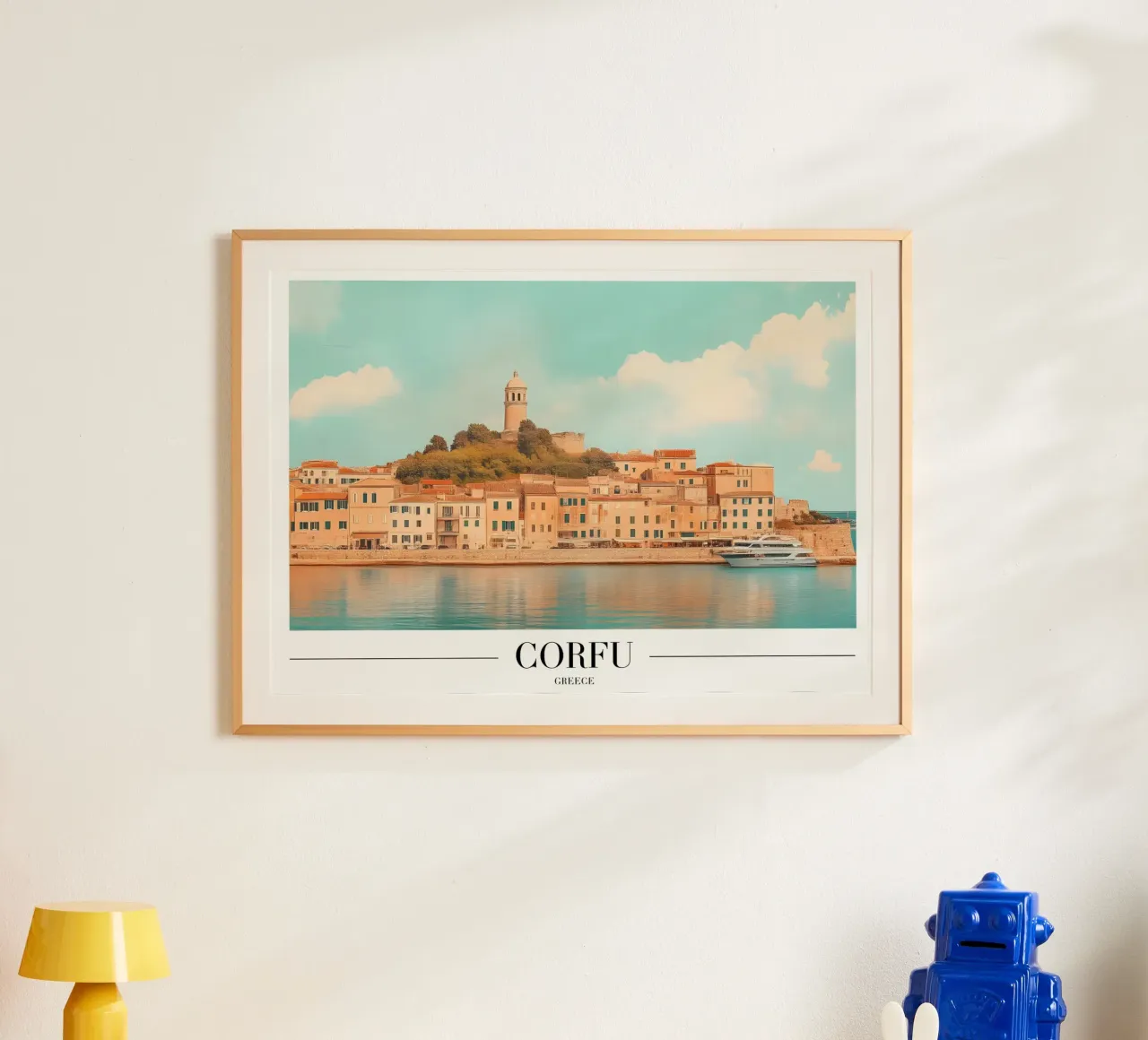 Corfù Grecia Vecchia fortezza e porto Visualizza Stampa d'arte poster da homdeco