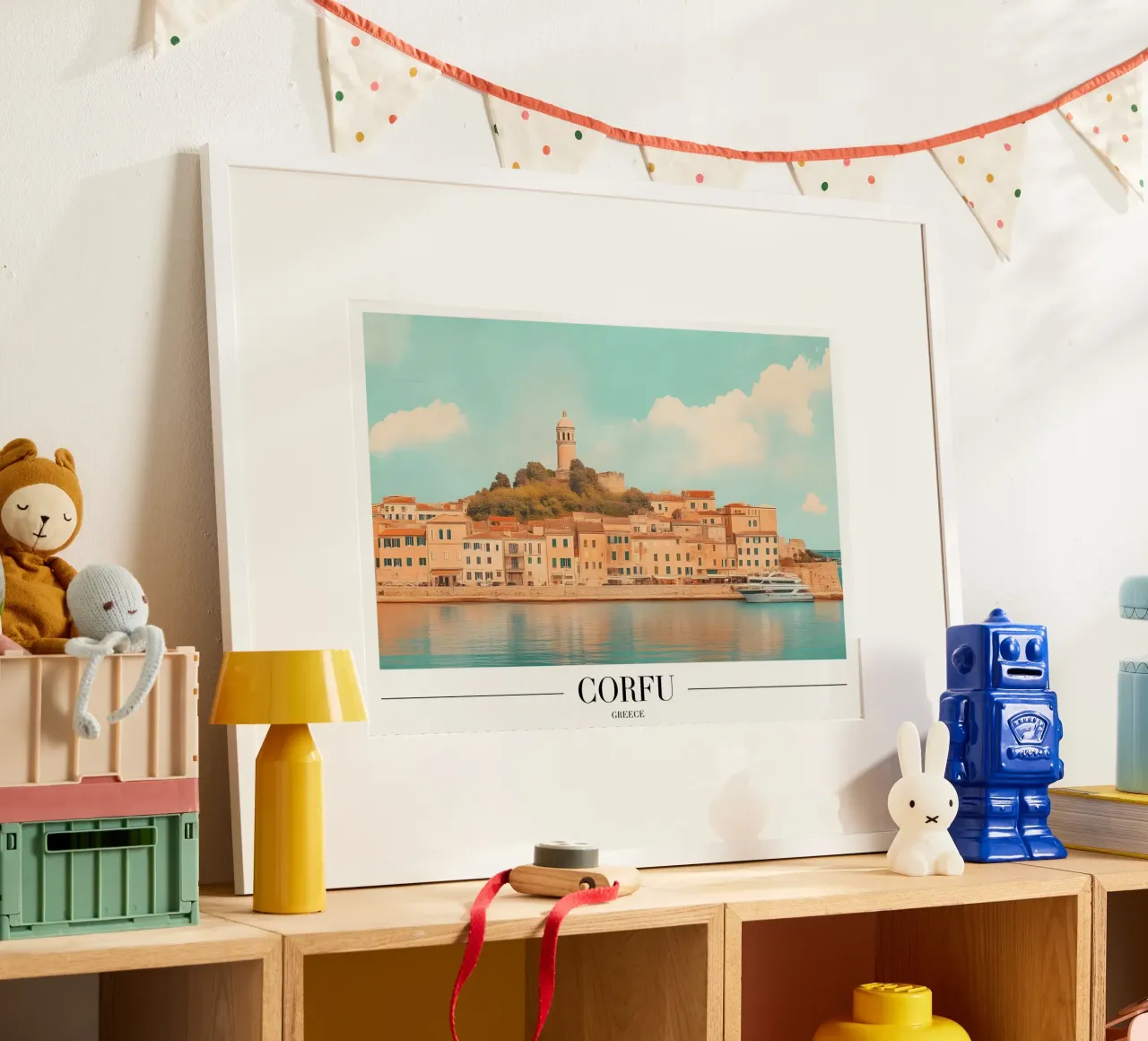 Corfù Grecia Vecchia fortezza e porto Visualizza Stampa d'arte poster da homdeco