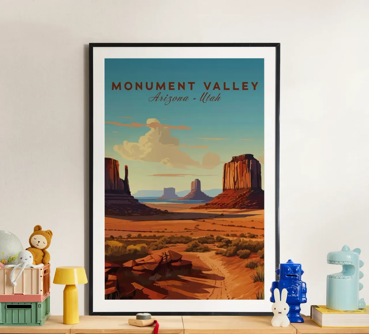 Valle del Monumento, Arizona Utah poster con telaio in legno da Morgan Scotts