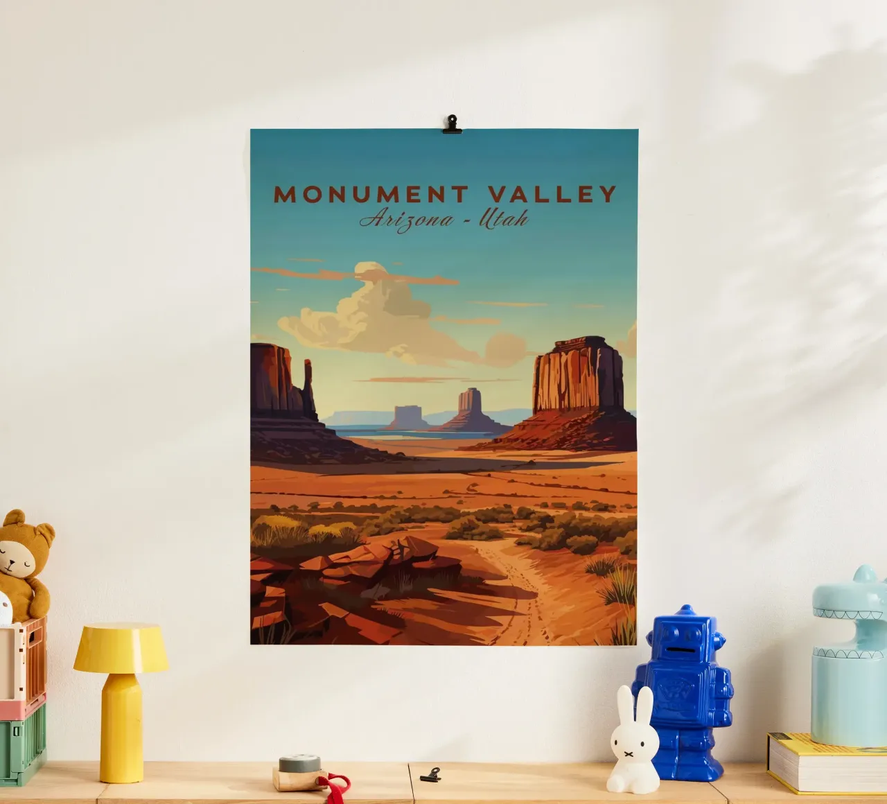 Valle del Monumento, Arizona Utah poster con telaio in legno da Morgan Scotts