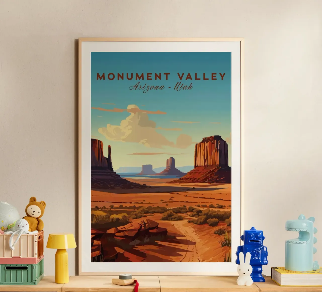 Valle del Monumento, Arizona Utah poster con telaio in legno da Morgan Scotts
