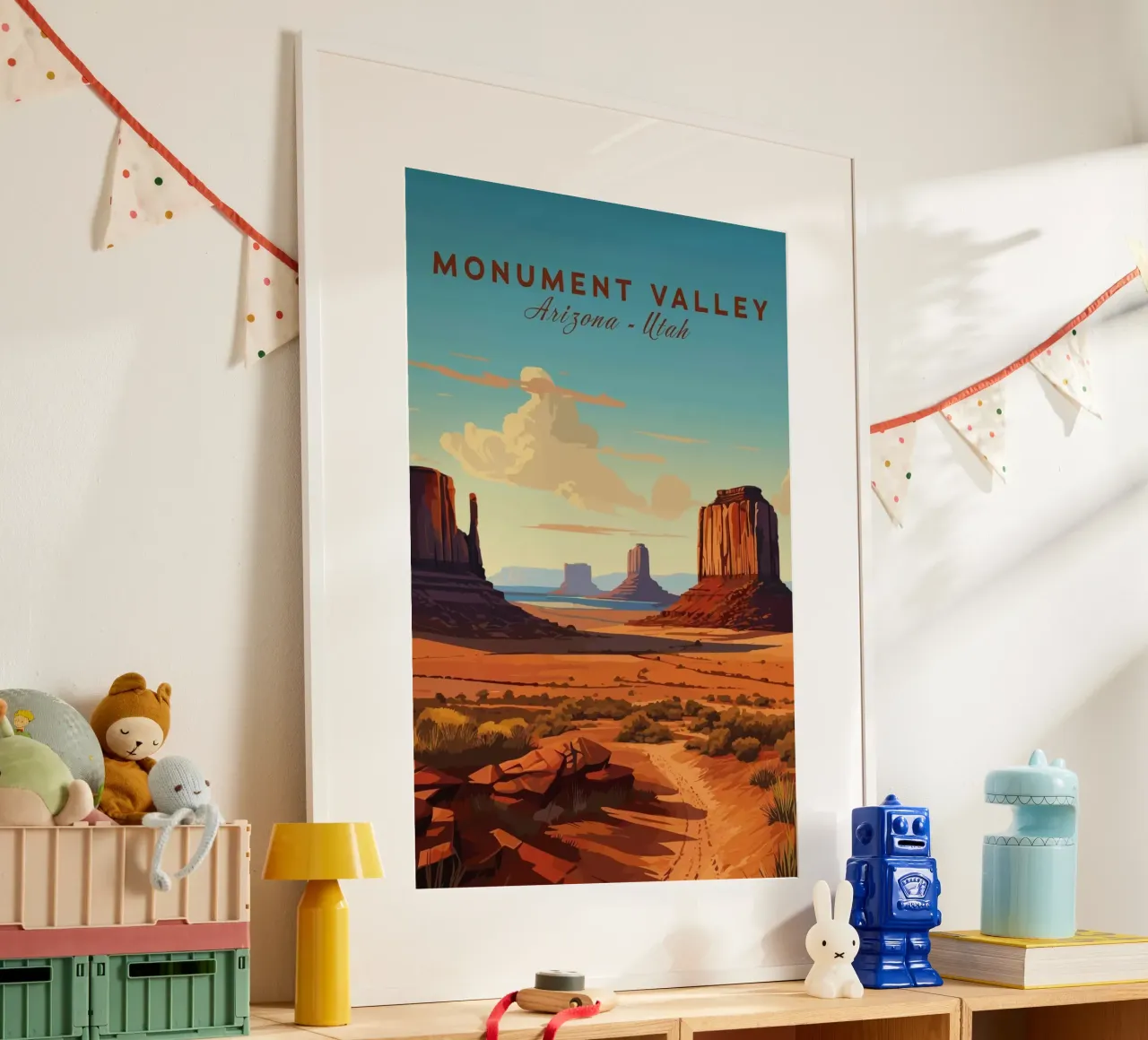Valle del Monumento, Arizona Utah poster con telaio in legno da Morgan Scotts