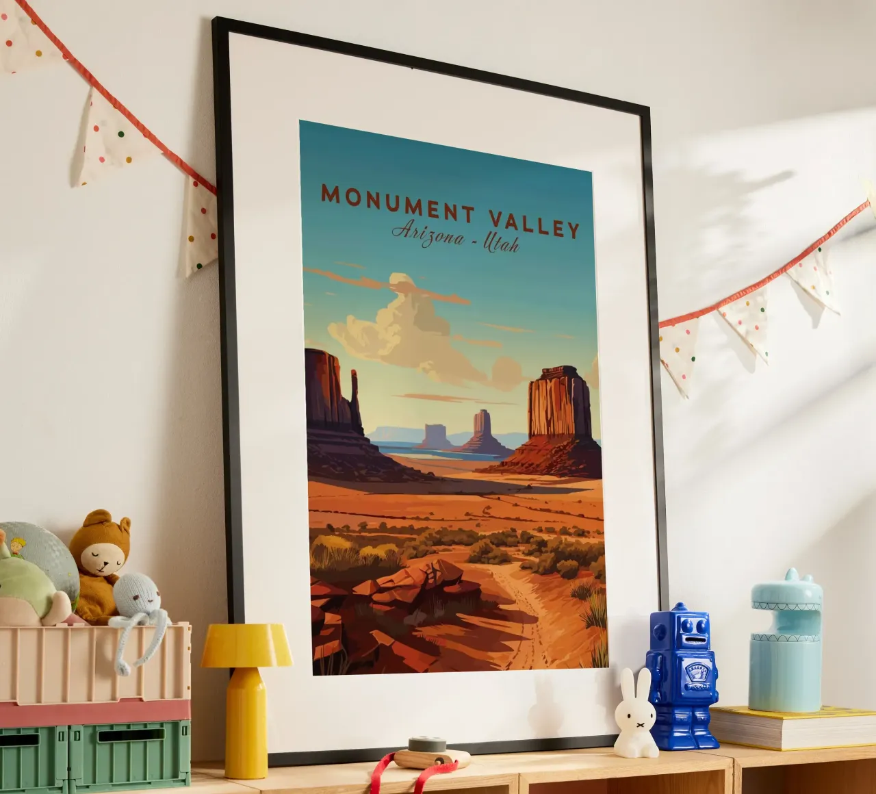 Valle del Monumento, Arizona Utah poster con telaio in legno da Morgan Scotts