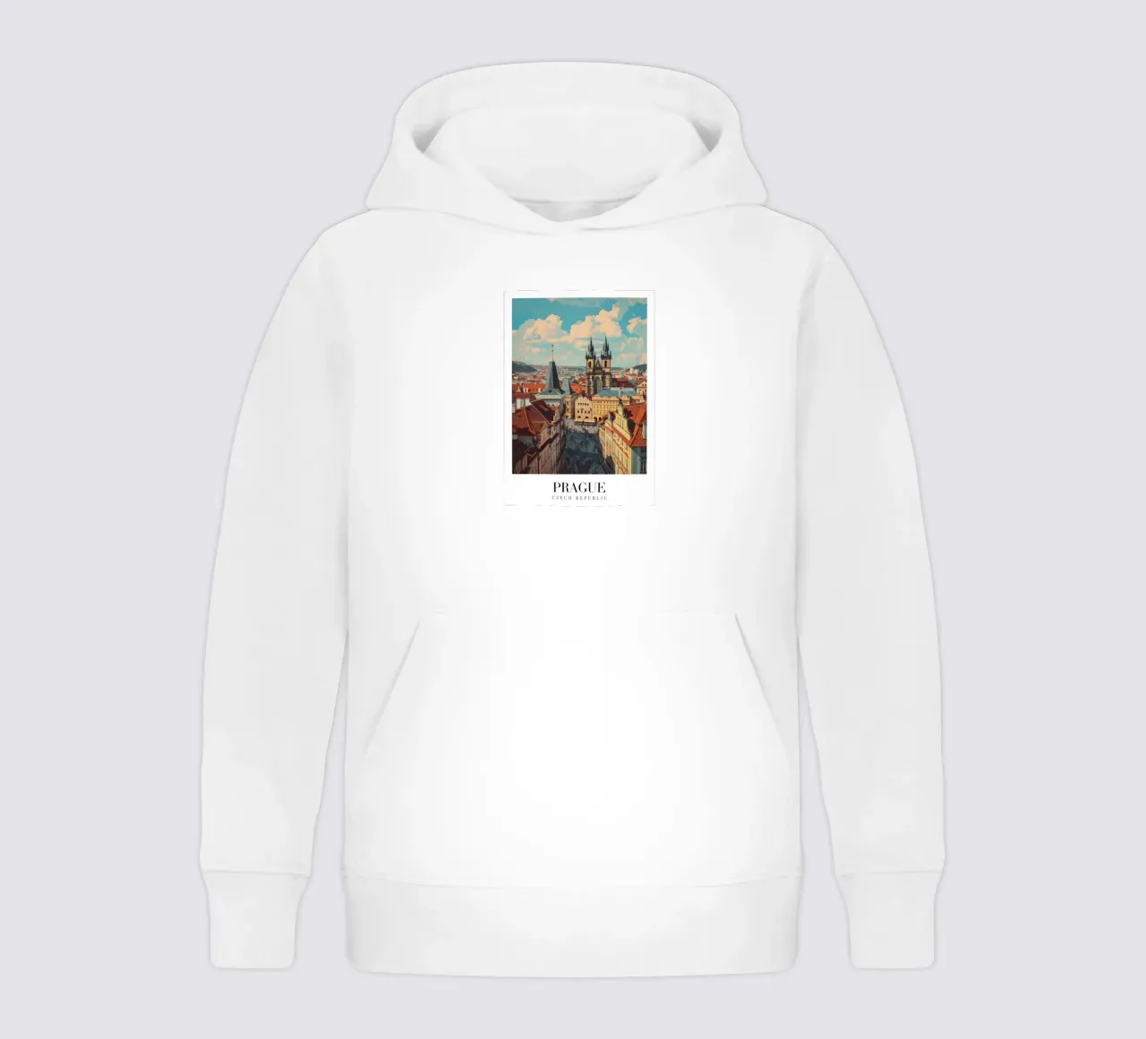 Praag Tsjechië Oud Stadsplein Art Print kinder hoodie van homdeco