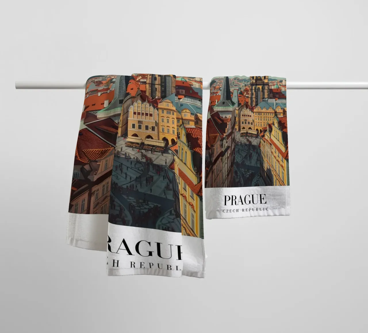 Prague Czech Republic Old Town Square Art Print towel by homdeco