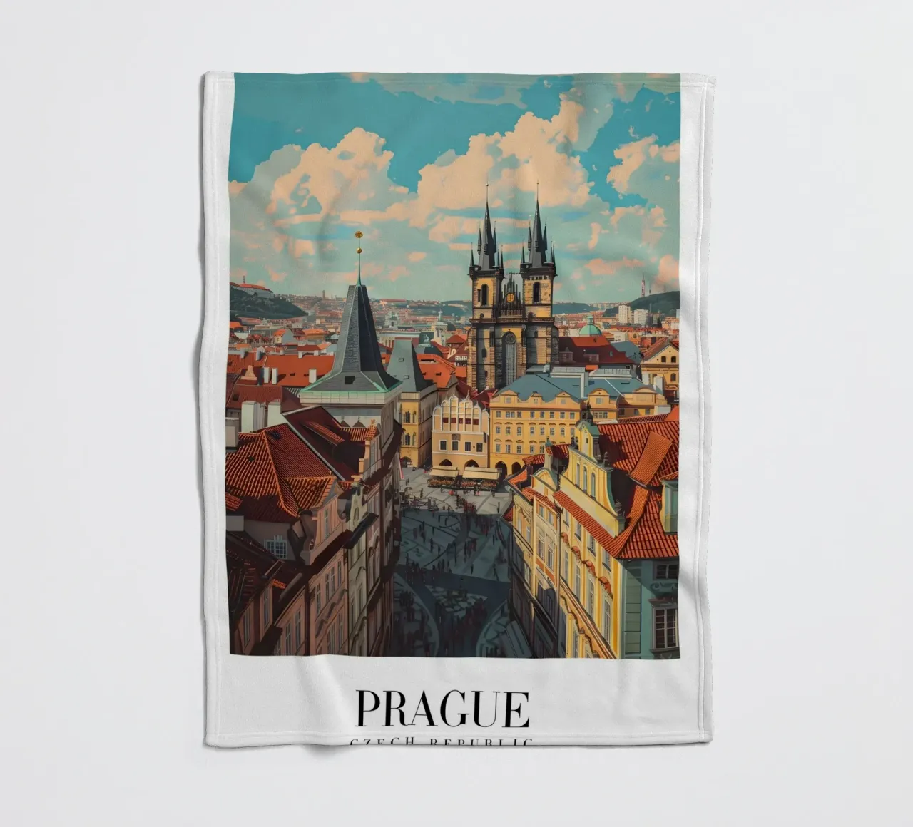 Prag Tschechische Republik Altstädter Ring Kunstdruck Fleecedecke von homdeco