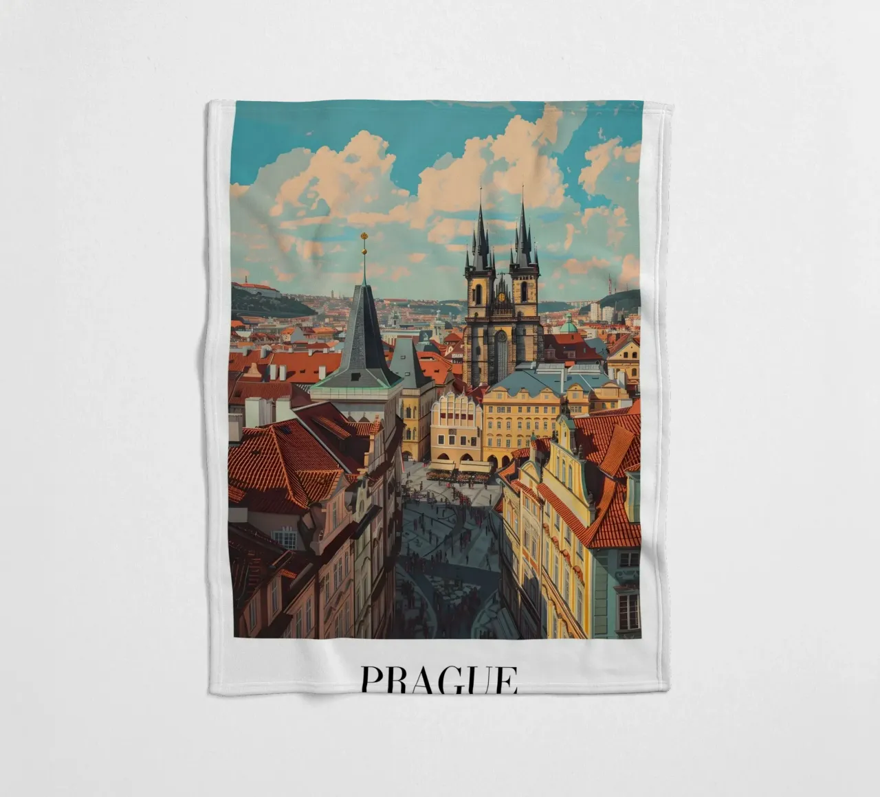 Prag Tschechische Republik Altstädter Ring Kunstdruck Fleecedecke von homdeco