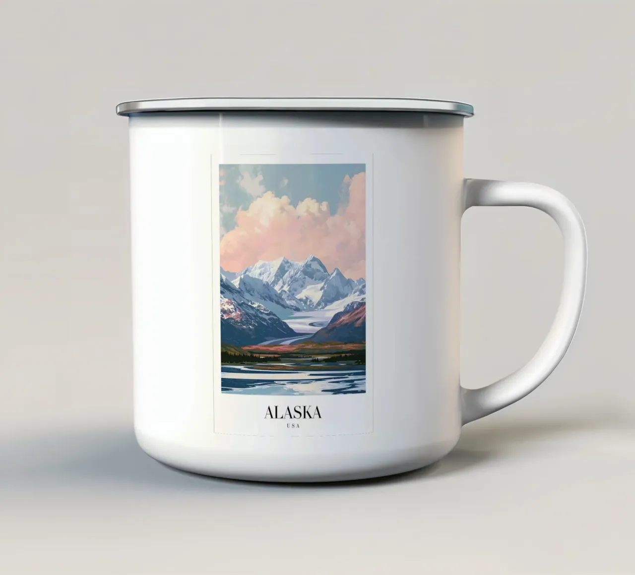 Alaska Gletsjer & Bergen Landschap Kunstdruk emaille mok van homdeco