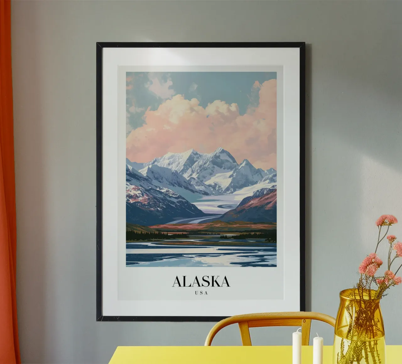 Alaska Gletsjer & Bergen Landschap Kunstdruk poster van homdeco