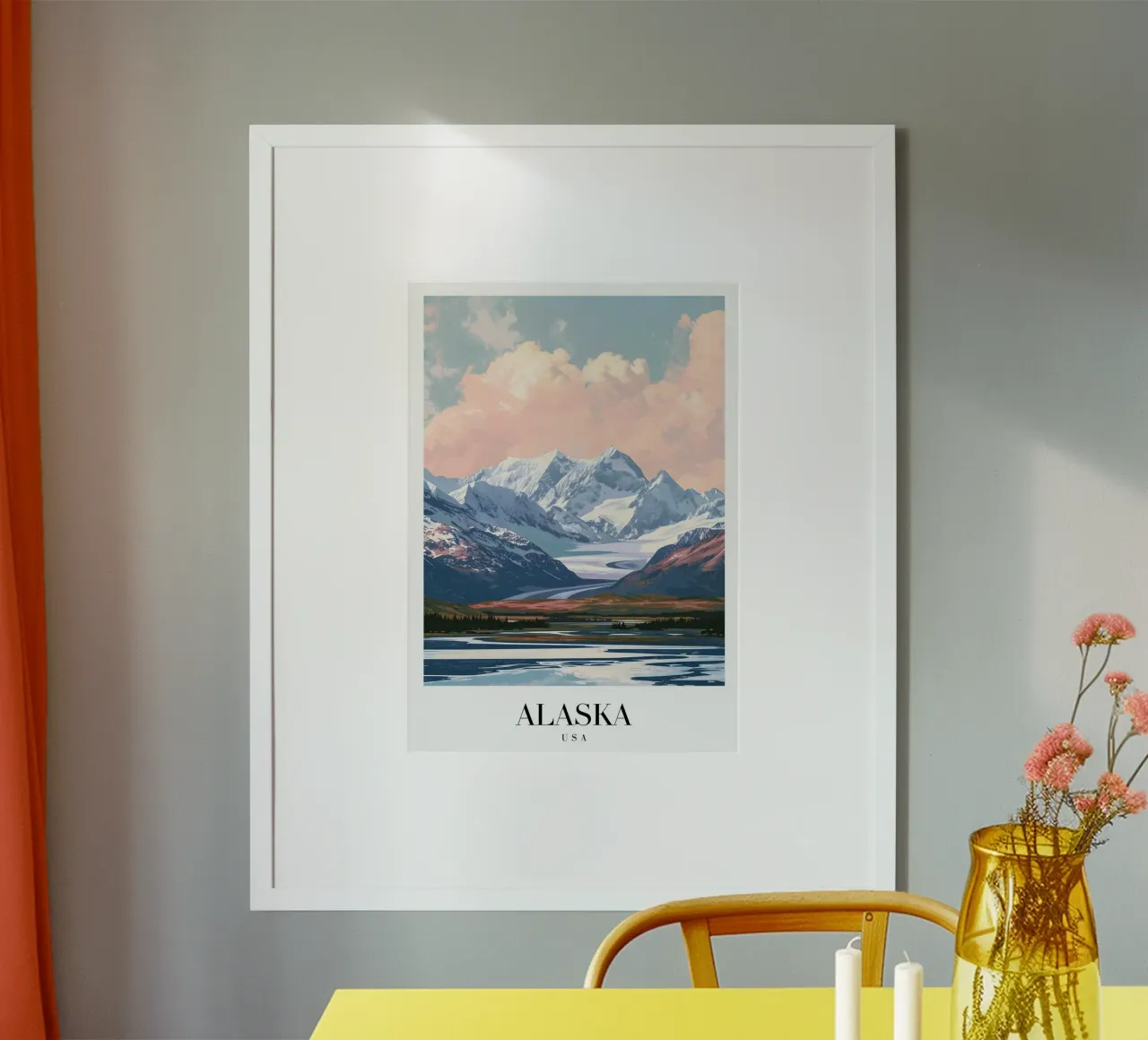 Alaska Gletsjer & Bergen Landschap Kunstdruk poster van homdeco