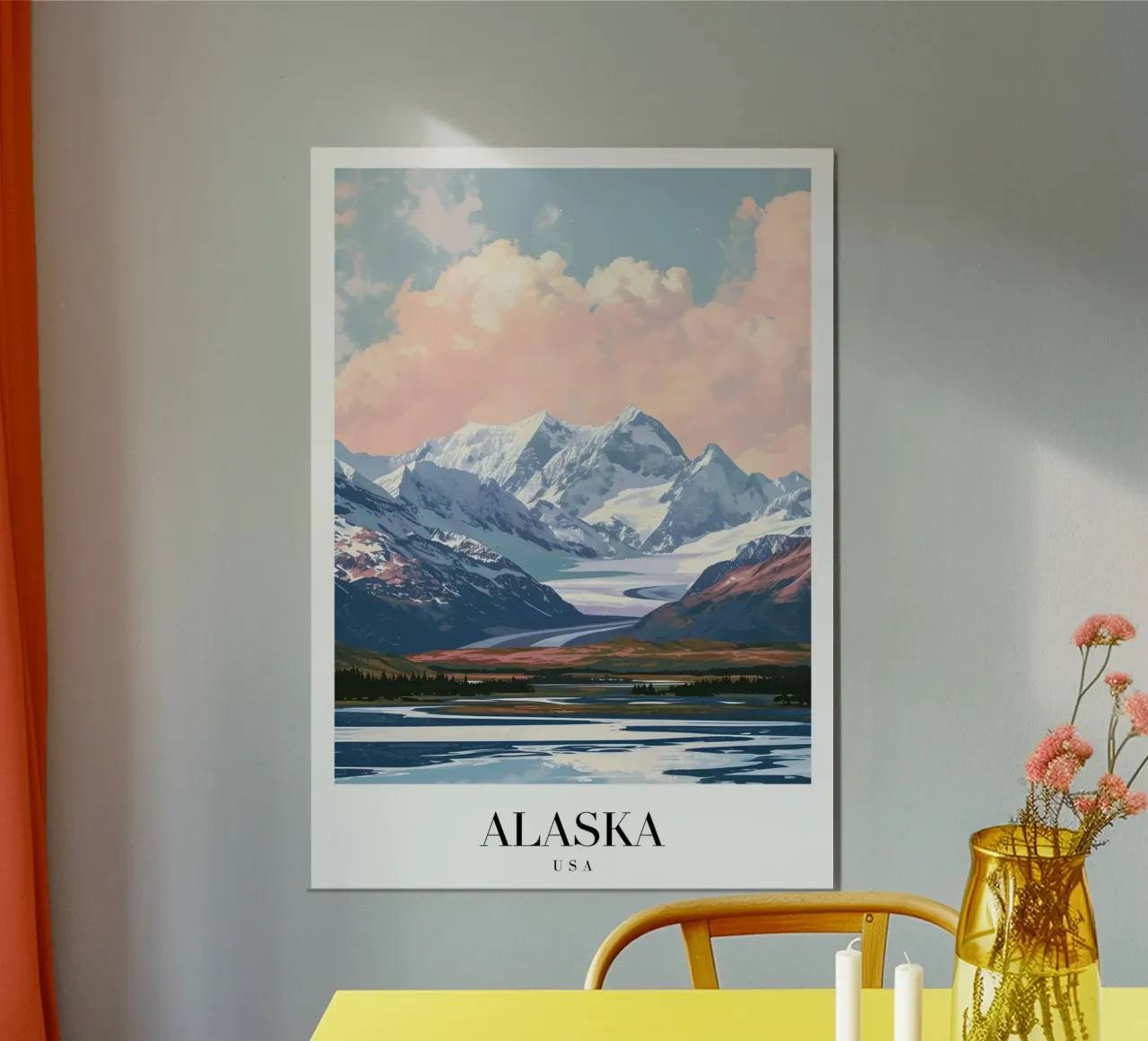 Alaska Gletsjer & Bergen Landschap Kunstdruk poster van homdeco