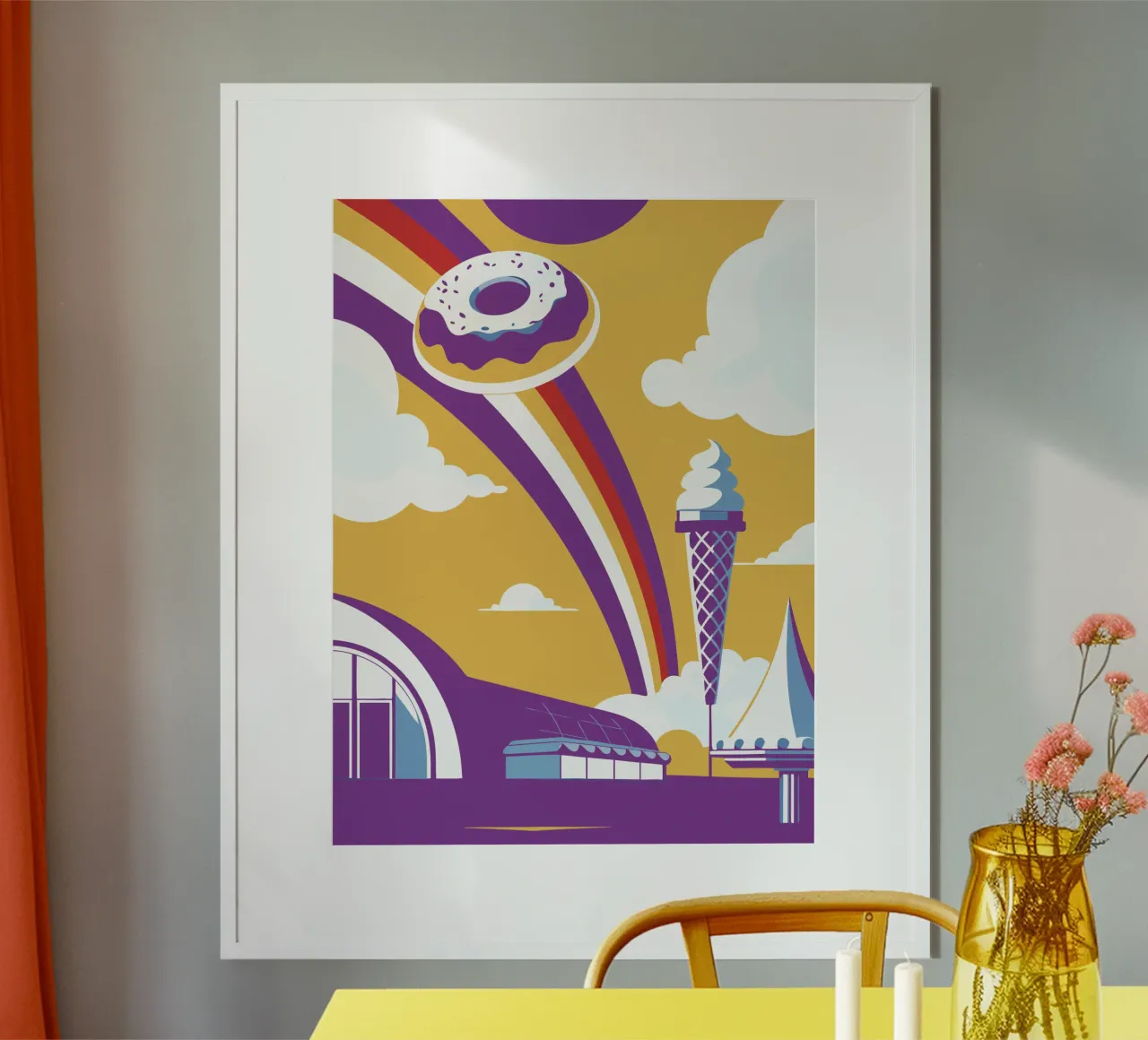 Gelato e ciambella poster con telaio in alluminio da STORE PRESENCE