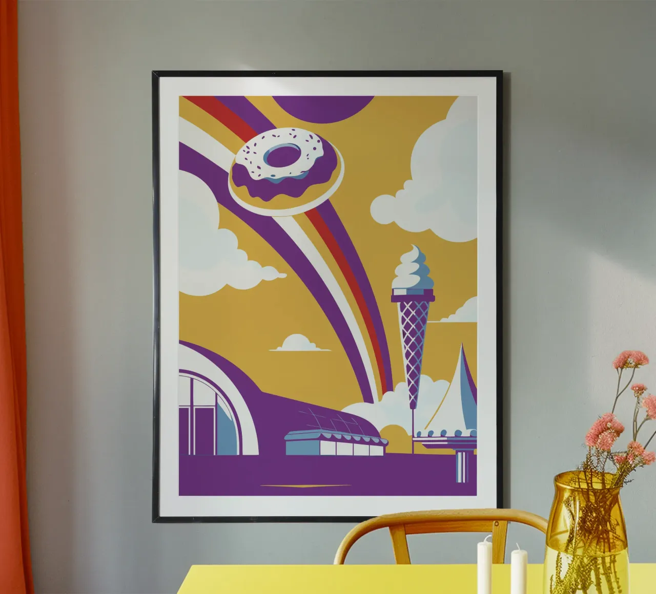 Gelato e ciambella poster con telaio in alluminio da STORE PRESENCE