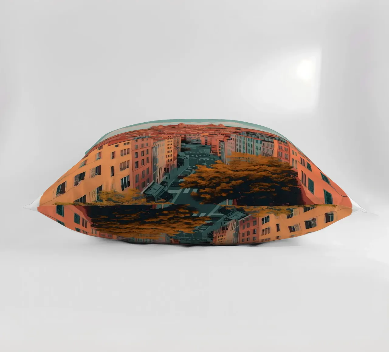 Lyon France Cityscape with Basilica Art Print decorative cushion by homdeco