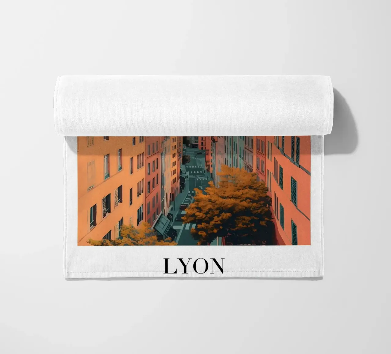 Lyon Frankrijk Stadsgezicht met Basiliek Art Print strandhanddoek van homdeco