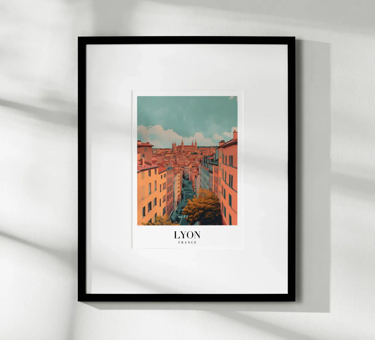 Lyon Frankrijk Stadsgezicht met Basiliek Art Print hahnemühle van homdeco