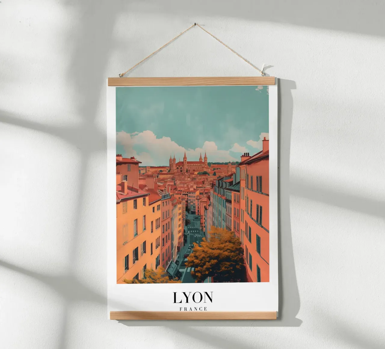 Lyon Frankrijk Stadsgezicht met Basiliek Art Print hahnemühle van homdeco