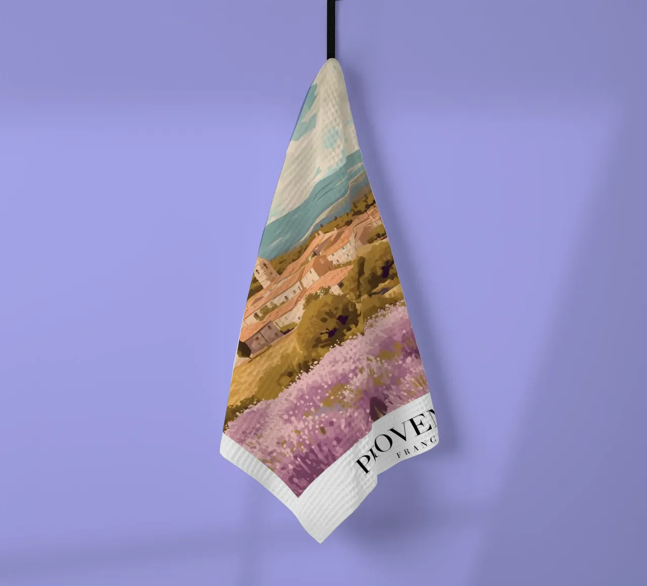 Provence Frankreich Lavendelfeld Dorf Kunstdruck Geschirrtuch von homdeco