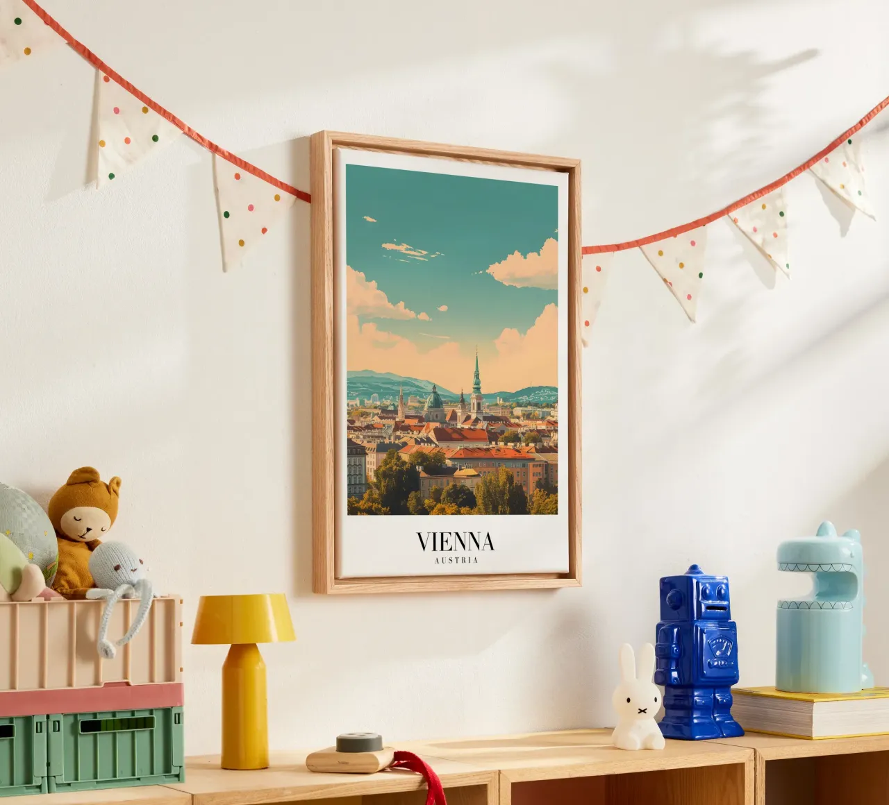 Wenen Oostenrijk Skyline St. Stephen's Cathedral Art Print canvas met Baklijst van homdeco