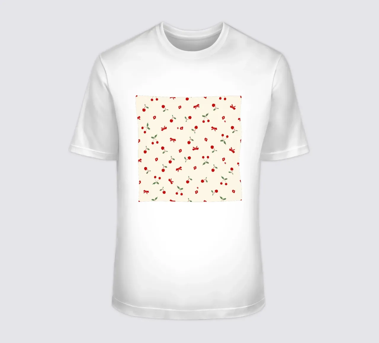 Piccolo motivo natalizio a fiori e ciliegie t-shirt da gulsengunel