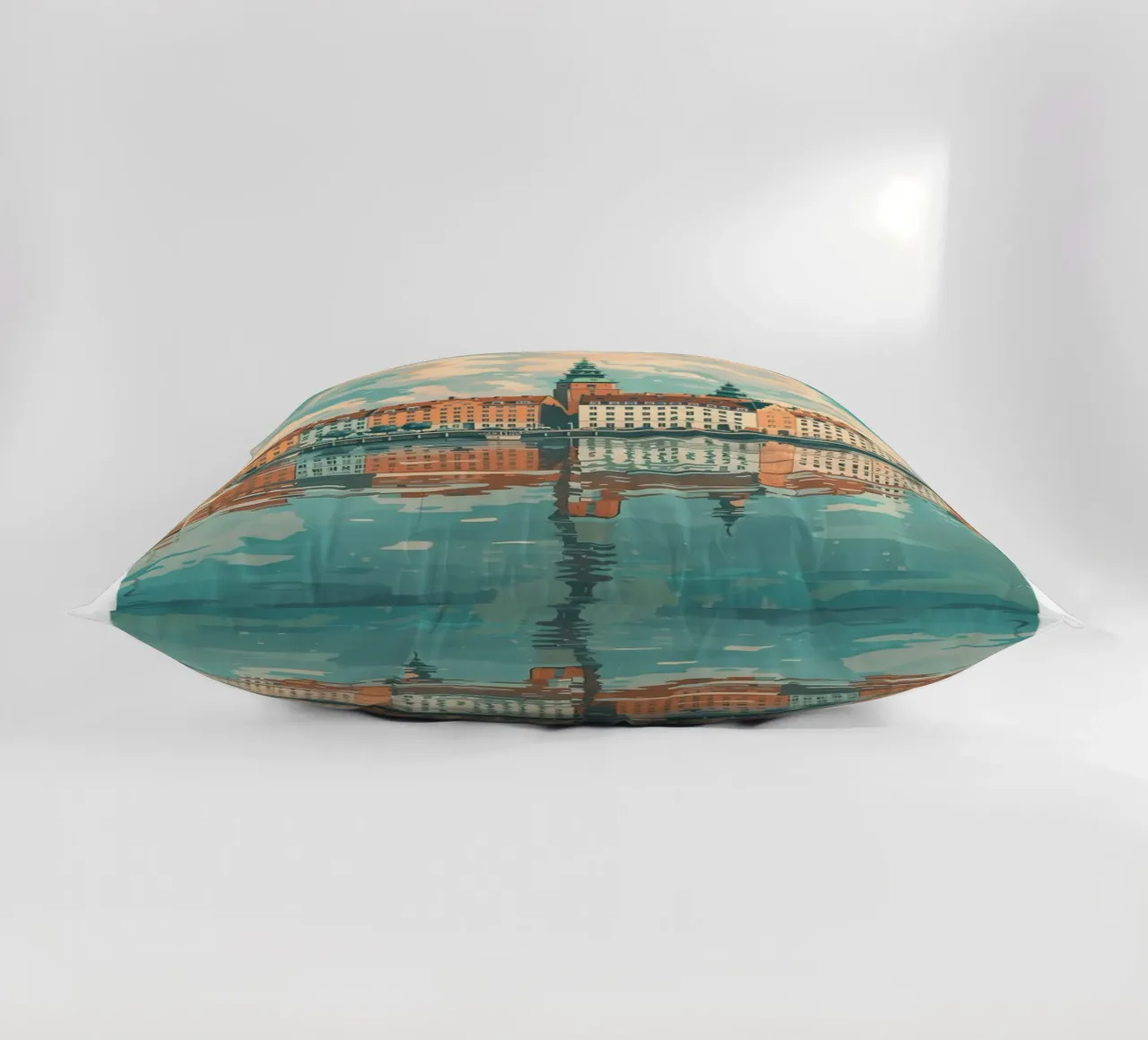 Copenhagen Denmark Nyhavn Canal Cityscape Art Print decorative cushion by homdeco