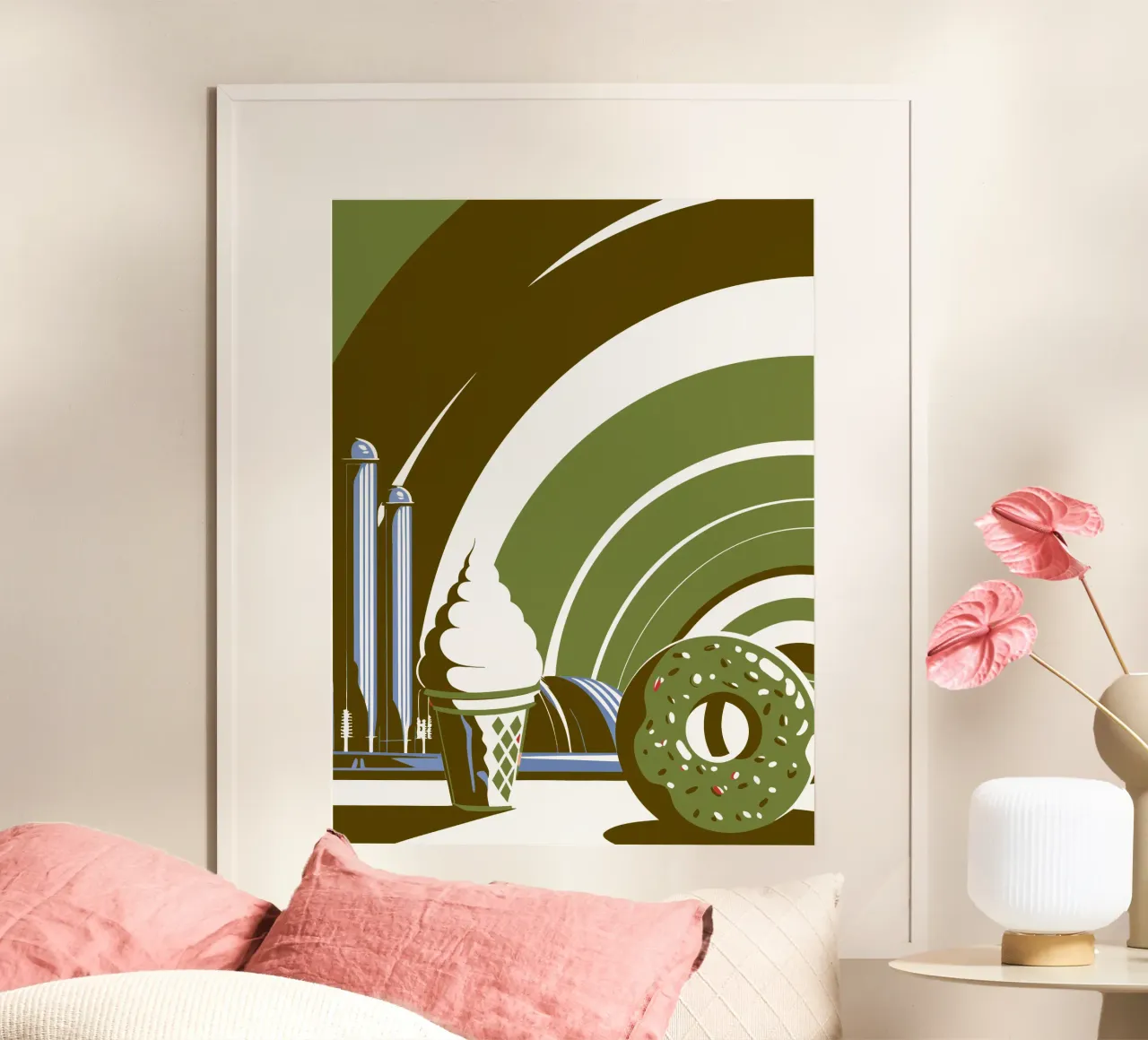 Gelato e ciambella poster con telaio in alluminio da STORE PRESENCE