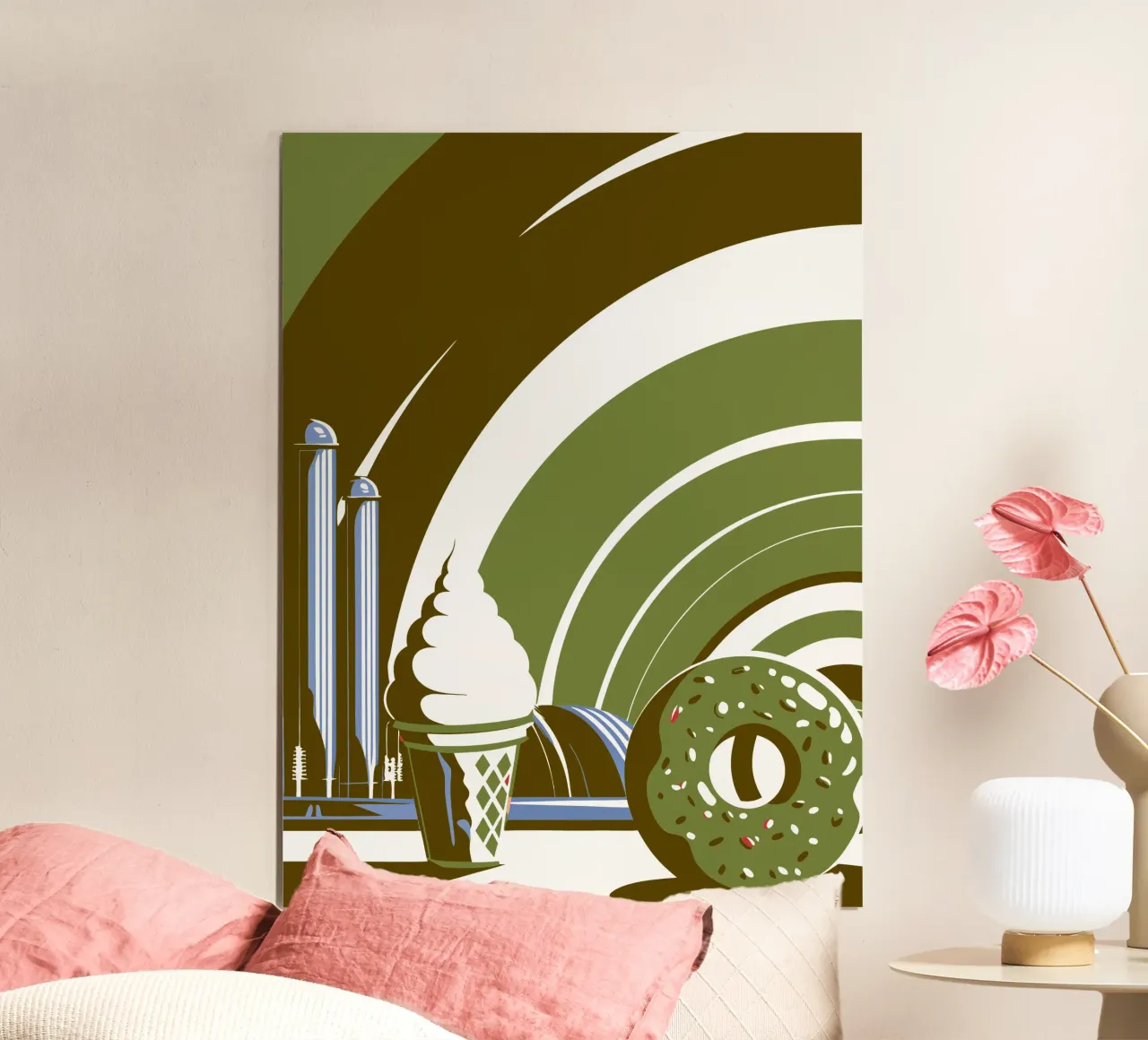 Gelato e ciambella poster con telaio in alluminio da STORE PRESENCE