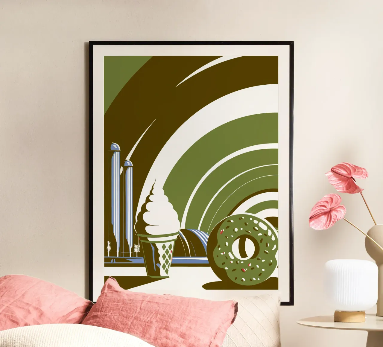 Gelato e ciambella poster con telaio in alluminio da STORE PRESENCE