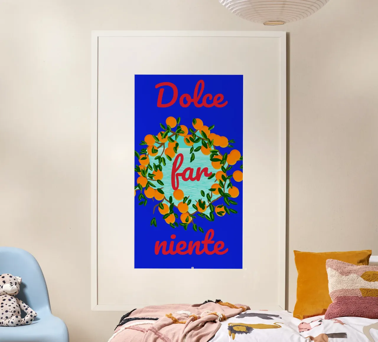 Dolce far niente  Das süße Leben poster with wooden frame by Nica Colorie
