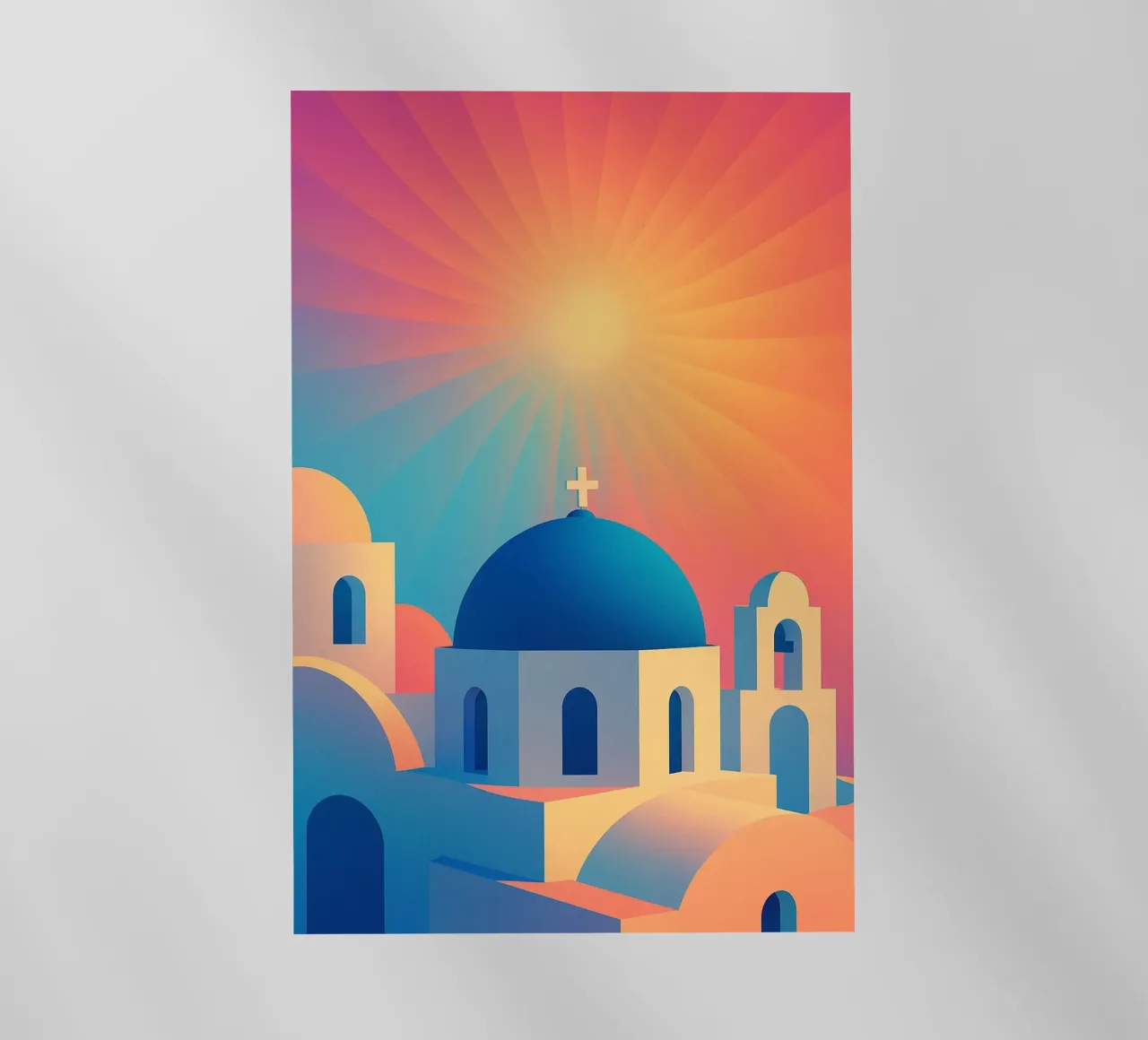 L'alba di Santorini - Il manifesto del sole pellicola backlit da JETLAG | affiches voyage