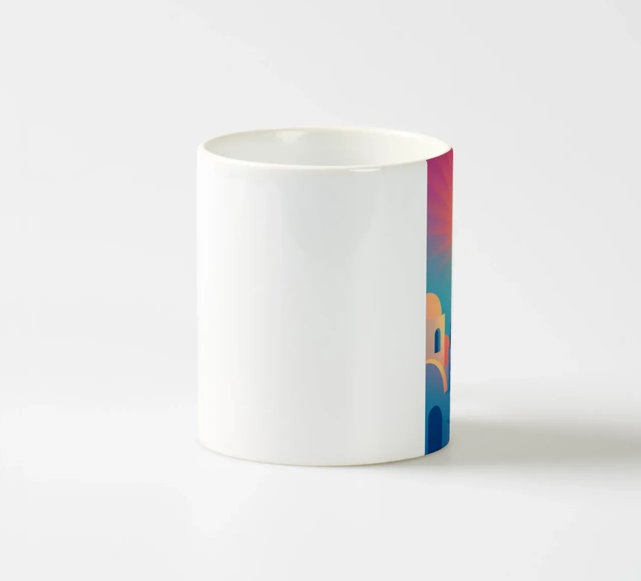 L'alba di Santorini - Il manifesto del sole tazza in ceramica da JETLAG | affiches voyage