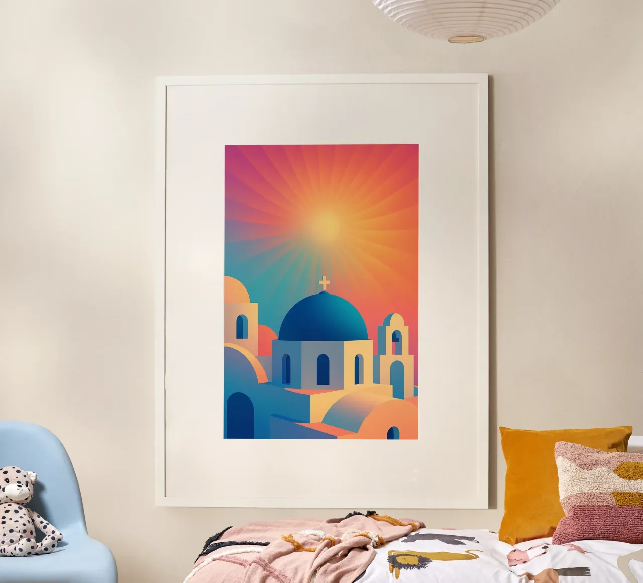 L'alba di Santorini - Il manifesto del sole carta hahnemühle da JETLAG | affiches voyage
