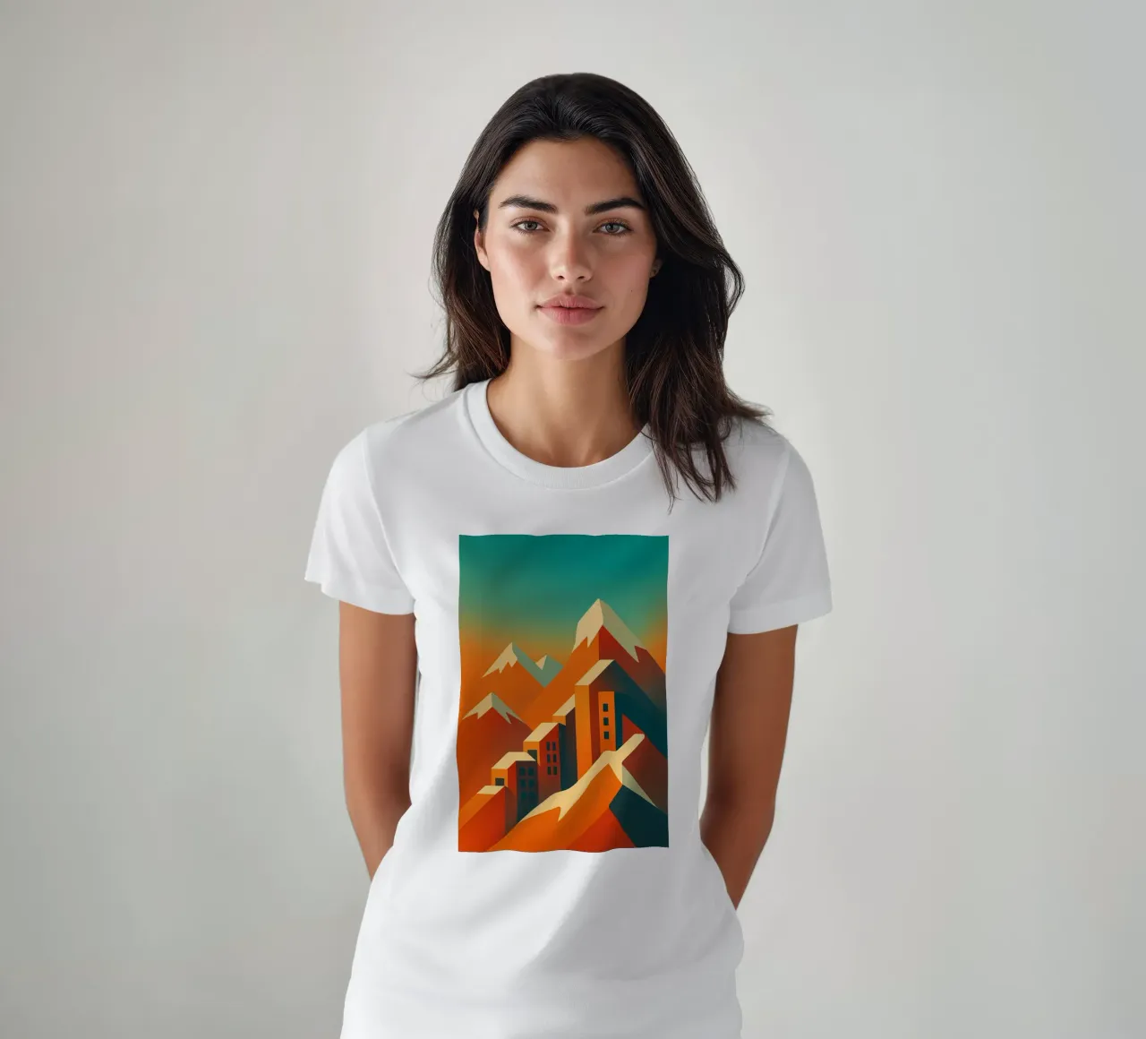 Mountain Glow – L’affiche minimaliste t-shirt da JETLAG | affiches voyage