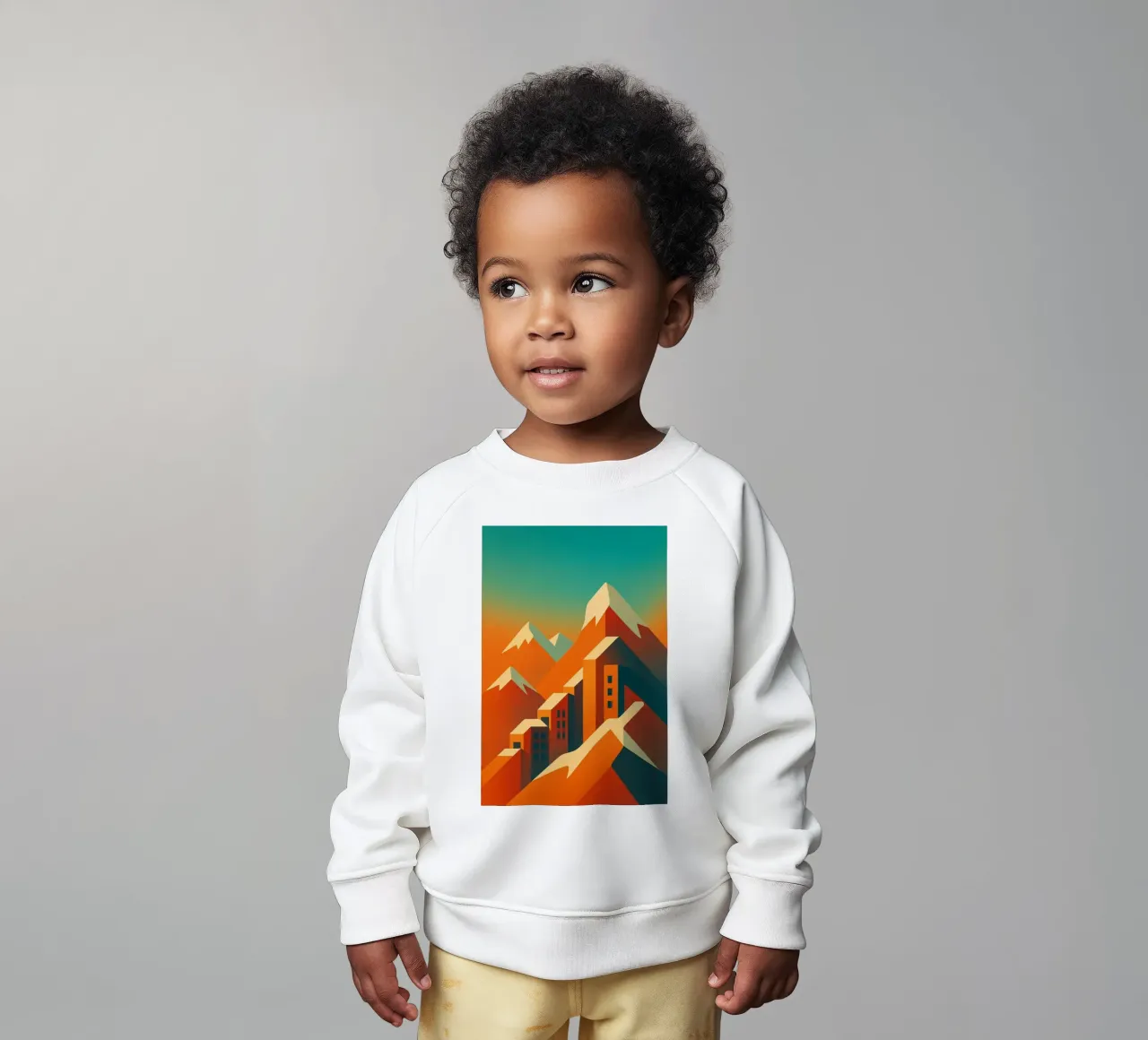 Mountain Glow – L’affiche minimaliste felpa neonato da JETLAG | affiches voyage