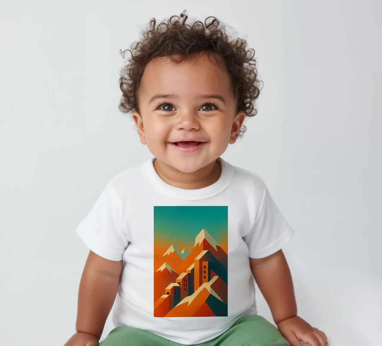 Mountain Glow – L’affiche minimaliste maglietta neonato da JETLAG | affiches voyage