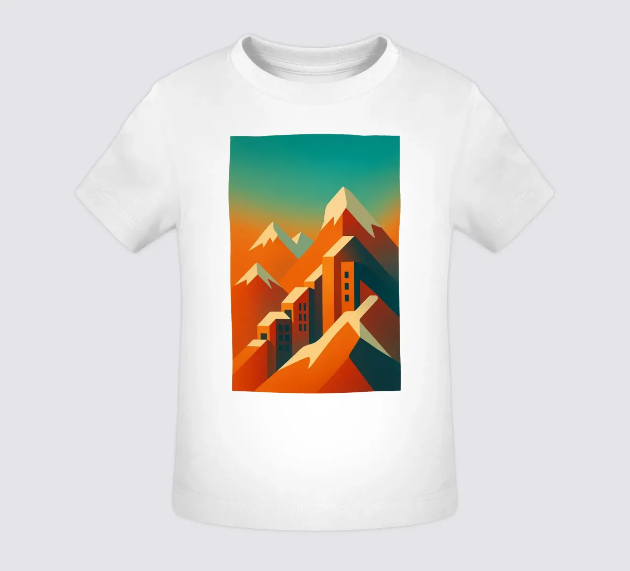 Mountain Glow – L’affiche minimaliste maglietta neonato da JETLAG | affiches voyage