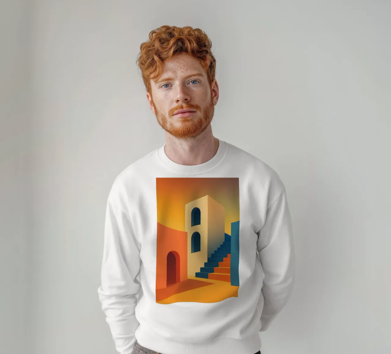 Sunset Steps – L’affiche architecturale felpa da JETLAG | affiches voyage